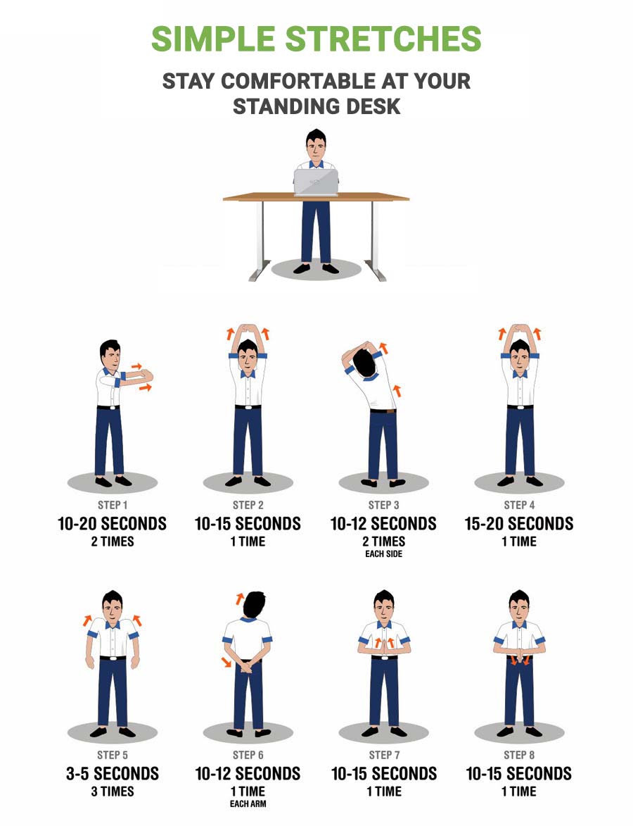 Standing Desk Stretches MultiTable Adjustable Height Standing Desk Experts